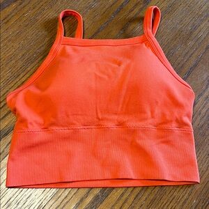 Pro-Fit label Bright Orange Crop Padded Tank Top Medium